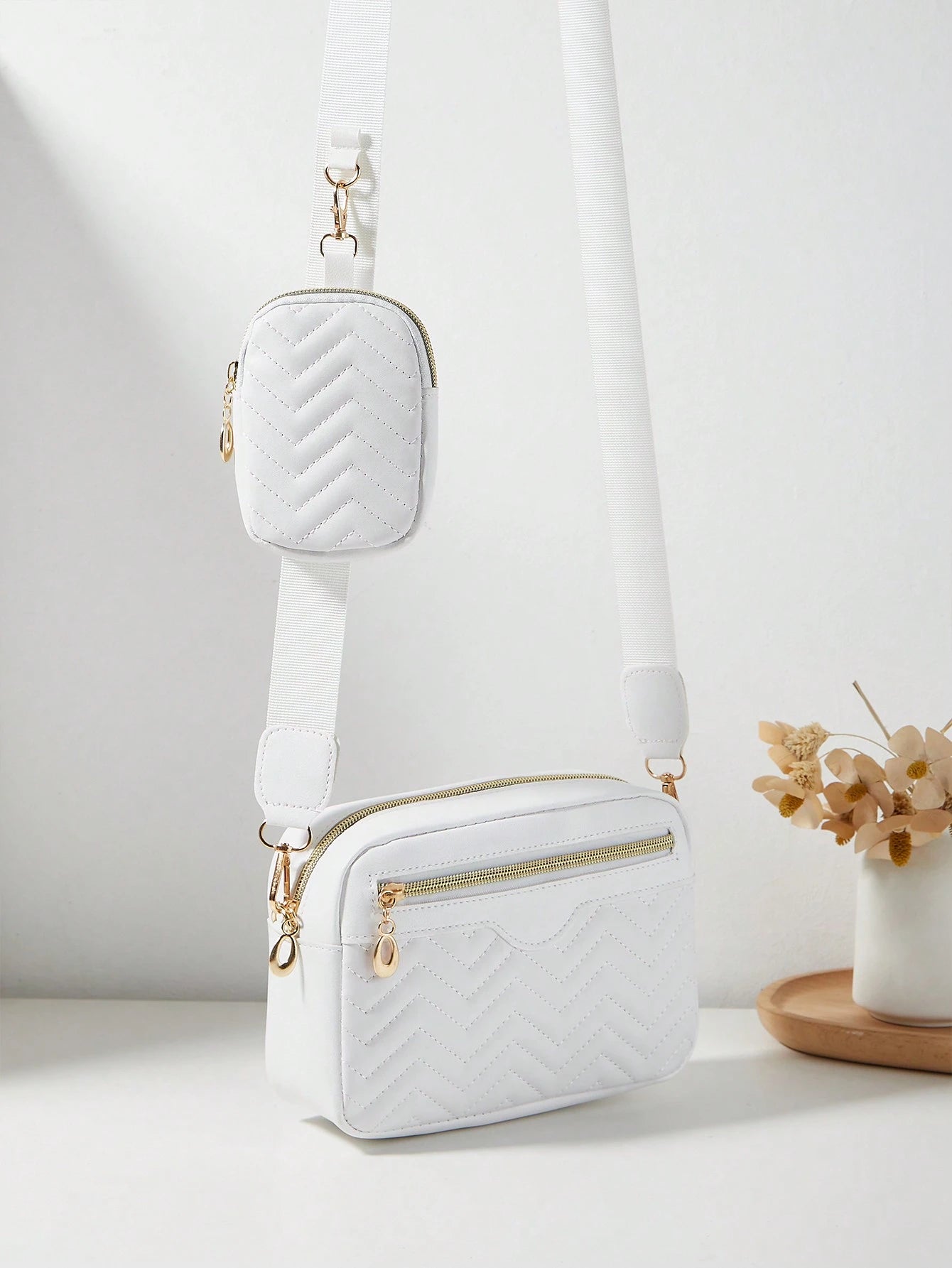 Quilted Rhombus Design Small Shoulder Bag, Women Crossbody Purse With Card Holder