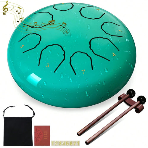 Rain Drum For Outside Garden, 6 Inches 8 Notes Steel Tongue Drum Rain Chime, Chakra Drum For Rain, Rain Drum For Outside Garden When It Rains, Drumsticks Adults Gift Sound Healing