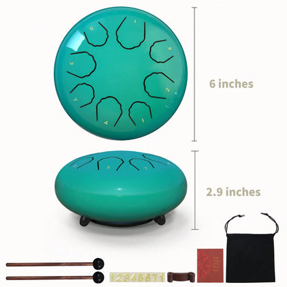 Rain Drum For Outside Garden, 6 Inches 8 Notes Steel Tongue Drum Rain Chime, Chakra Drum For Rain, Rain Drum For Outside Garden When It Rains, Drumsticks Adults Gift Sound Healing