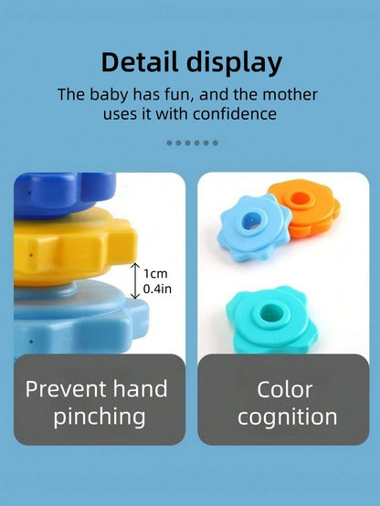 Rainbow Tower Rotating Stacking Toy, Colorful Rings, Children's Educational Early Learning Toy Block Shape Matching, Rotating Toy, Attention Autism Bucket Toy, Rotating Toy, Stacking Toy, Stacking Rin