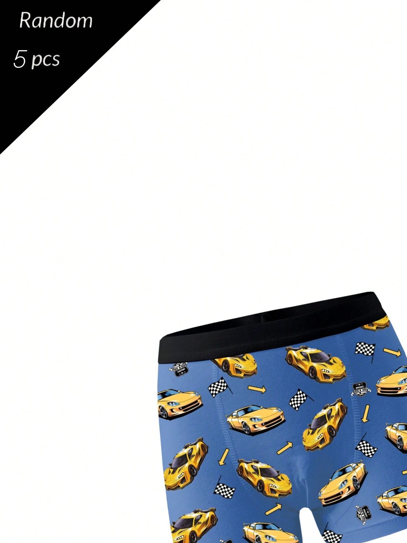 Random 5 Packs Teen Boys Boxer Briefs With Assorted Pixel Football And Car Prints, Skin-Friendly