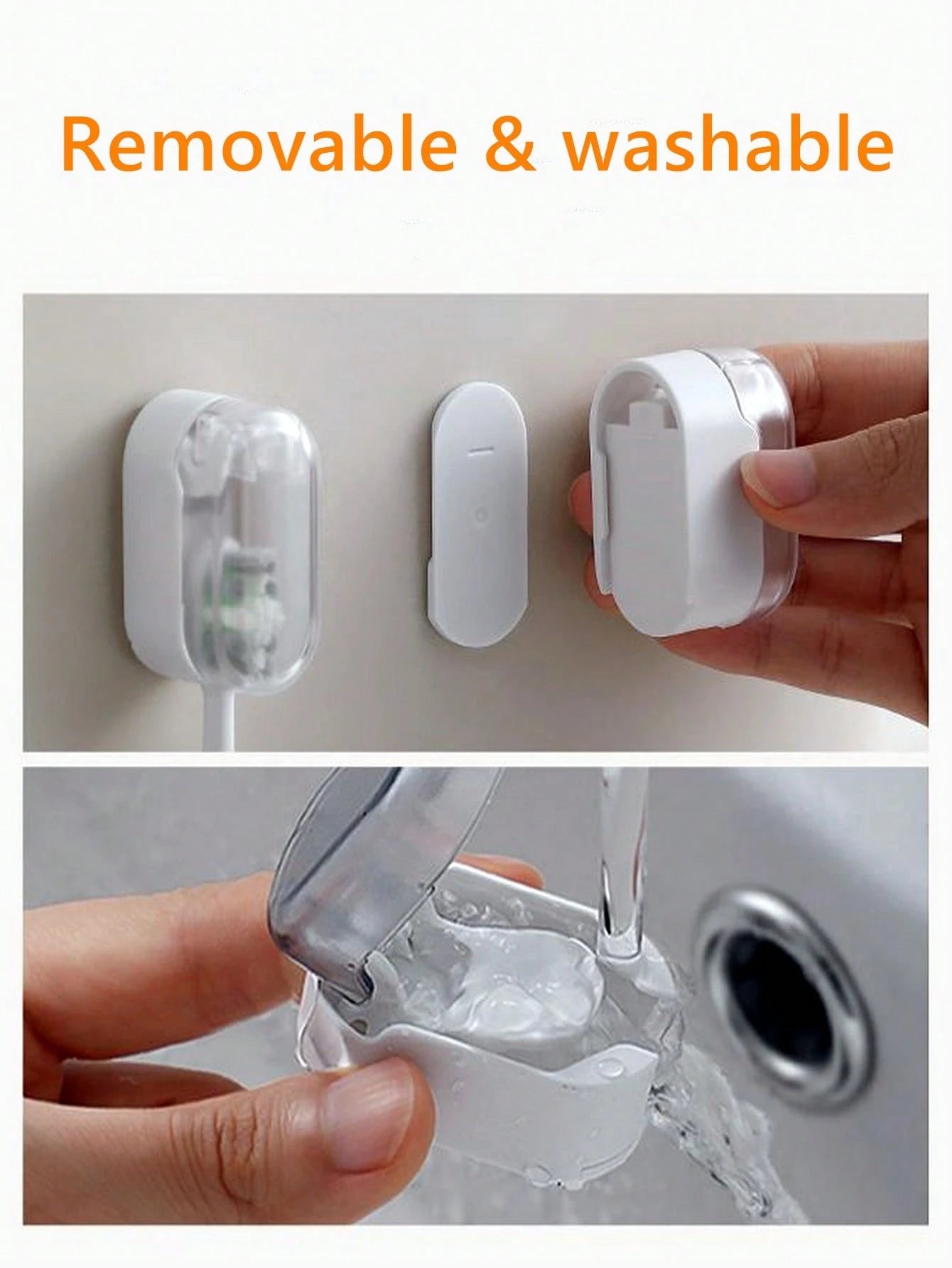 Random Color Wall-Mounted Toothbrush Holder, Simple Dustproof Design With Self-Closing Cover, No Drilling Required Home Bathroom Decor Fall Decor Back To School