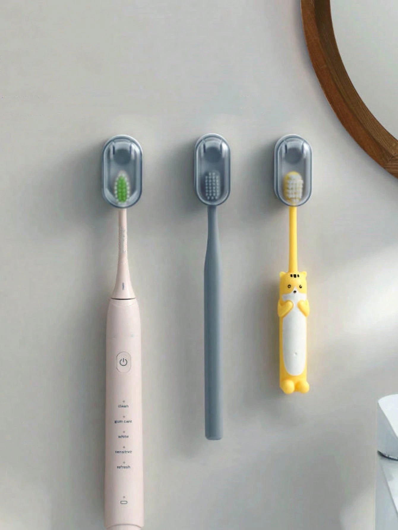Random Color Wall-Mounted Toothbrush Holder, Simple Dustproof Design With Self-Closing Cover, No Drilling Required Home Bathroom Decor Fall Decor Back To School