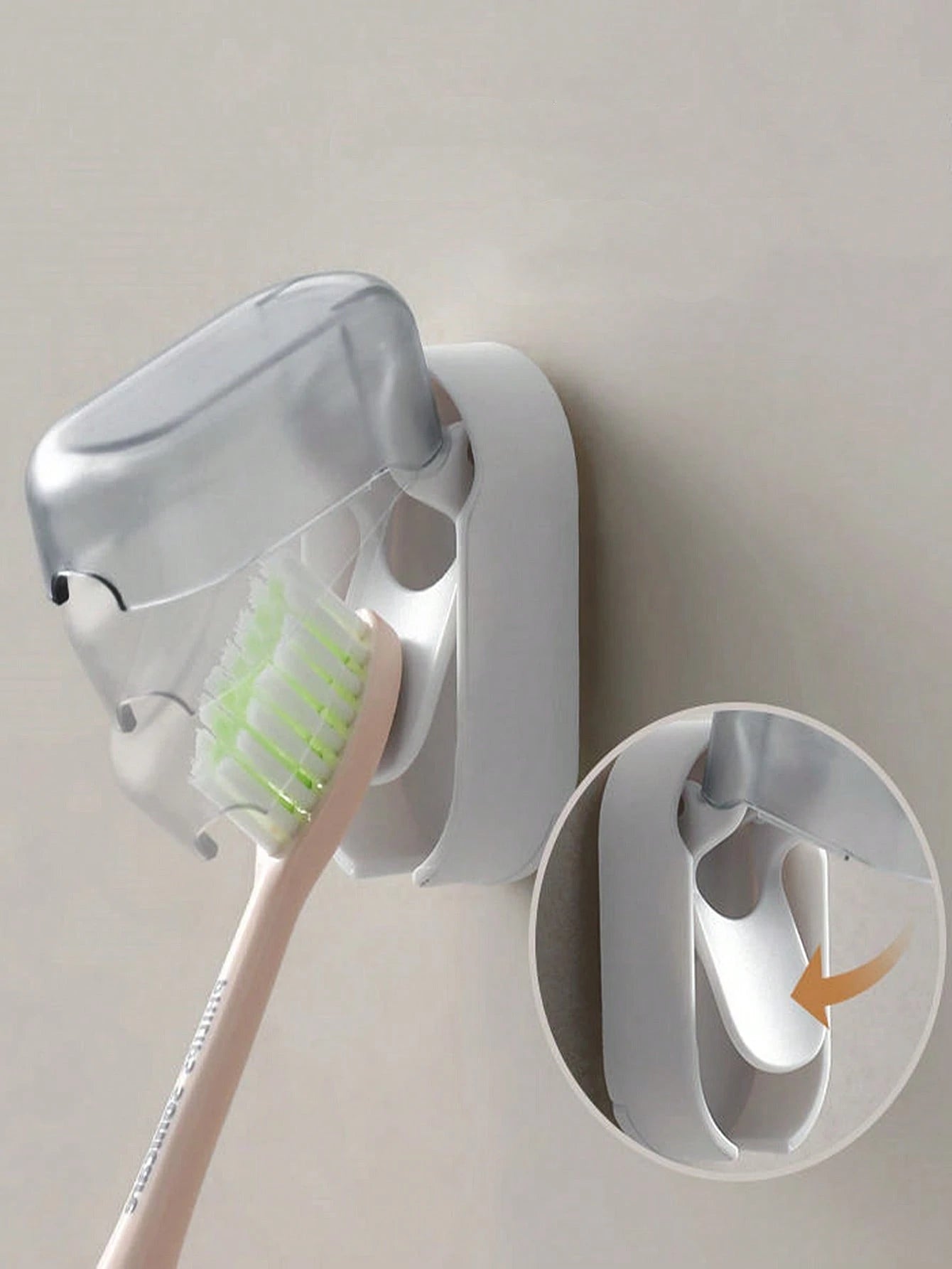 Random Color Wall-Mounted Toothbrush Holder, Simple Dustproof Design With Self-Closing Cover, No Drilling Required Home Bathroom Decor Fall Decor Back To School