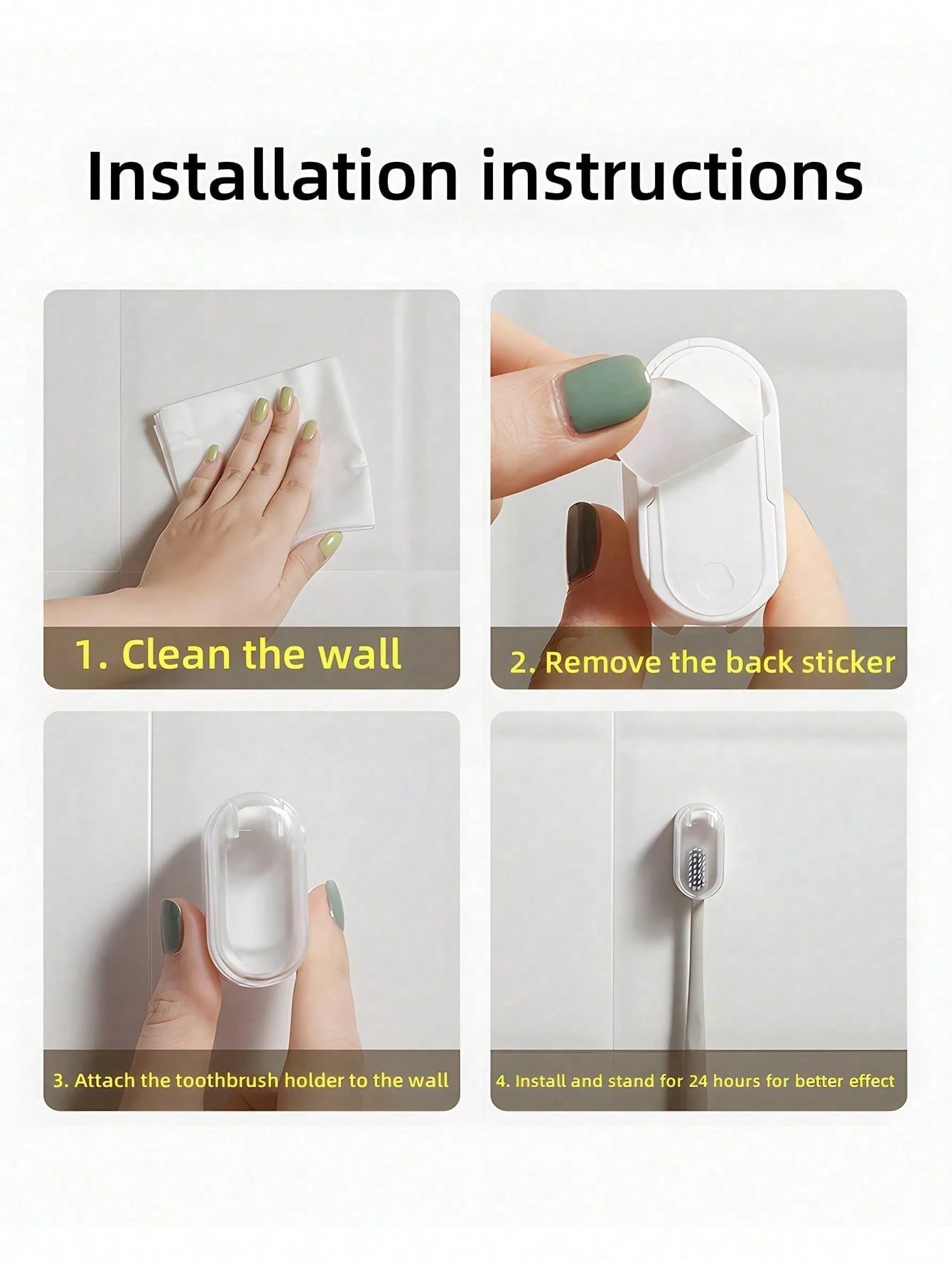 Random Color Wall-Mounted Toothbrush Holder, Simple Dustproof Design With Self-Closing Cover, No Drilling Required Home Bathroom Decor Fall Decor Back To School