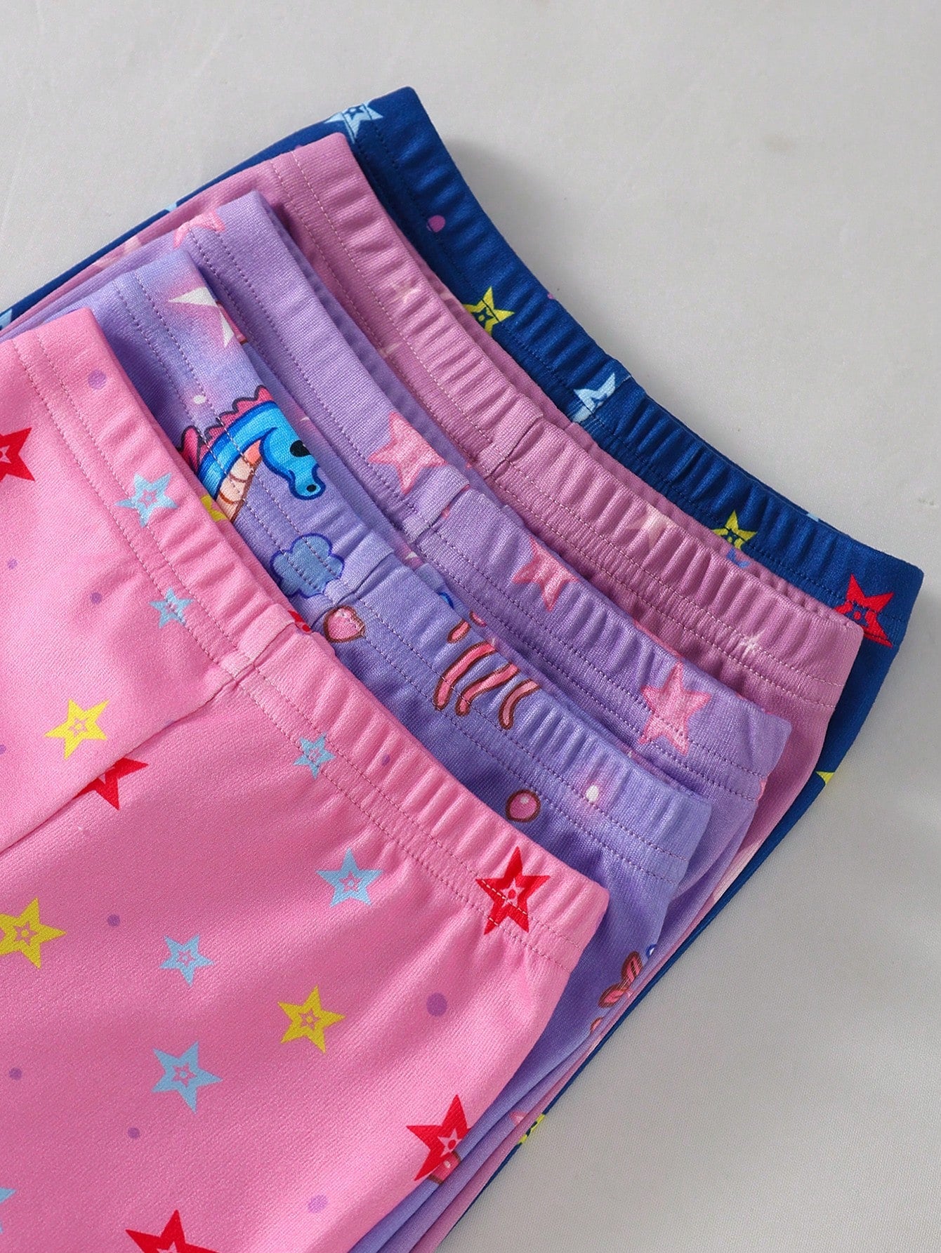 Randomly Sent 1 Set Baby Girl Sweet Cute Elegant Casual Daily Comfortable Soft Skin-Friendly Knit High Elasticity Tight Fabric Fun Multicolor Unicorn Mermaid Princess Fairy Cartoon Glow-In-The-Dark Pr