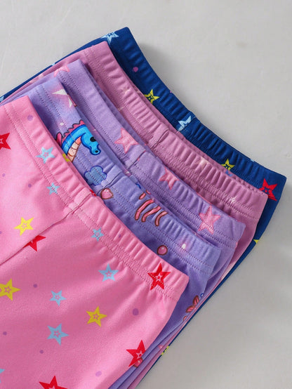 Randomly Sent 1 Set Baby Girl Sweet Cute Elegant Casual Daily Comfortable Soft Skin-Friendly Knit High Elasticity Tight Fabric Fun Multicolor Unicorn Mermaid Princess Fairy Cartoon Glow-In-The-Dark Pr