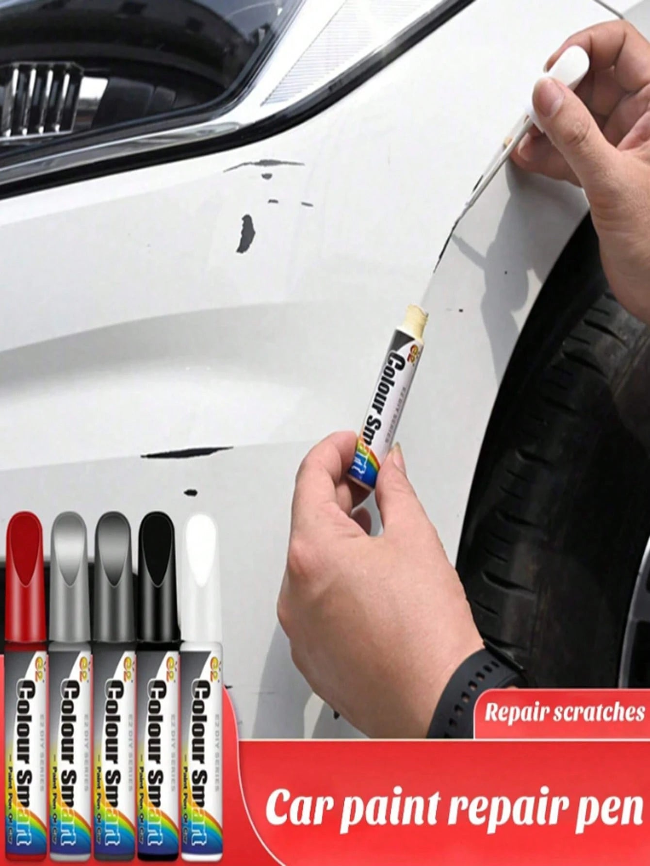 rayhong 12ml Color Smart Car Tauch Up Scratch Repair Pen, Repair Car Paint Easily And Quickly, Premium Deep Scratch Repair, Car Touch-Up Paint Brush Auto Repair Tool, For Car/Motorcycle/Bo