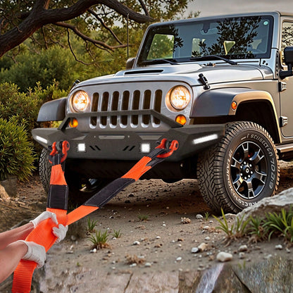 Recovery Tow Strap 3 Inches, 8 Feet 36,000 Lbs Break Strength, Triple Reinforced Loop Straps, Tree Saver, Winch Line Extension Strap, Off Road Towing And Recovery, Extreme Weather Resistance