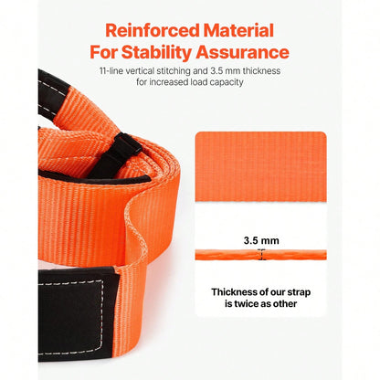 Recovery Tow Strap 3 Inches, 8 Feet 36,000 Lbs Break Strength, Triple Reinforced Loop Straps, Tree Saver, Winch Line Extension Strap, Off Road Towing And Recovery, Extreme Weather Resistance