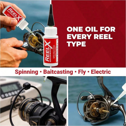 ReelX Fishing Reel Lubricant, Extreme-Pressure Anti-Corrosion Oil Bearings, Spinning, Baitcasting, Spincast, Fly, Trolling Reels, Smooth Casting Saltwater Freshwater 1 Oz