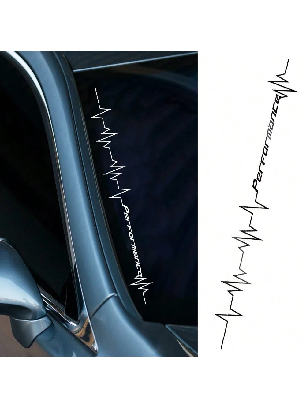 Reflective Performance Heartbeat Line Sticker Car Windshield Windscreen Bumper Hood Decor Decal Auto Vehicle Vinyl Decoration