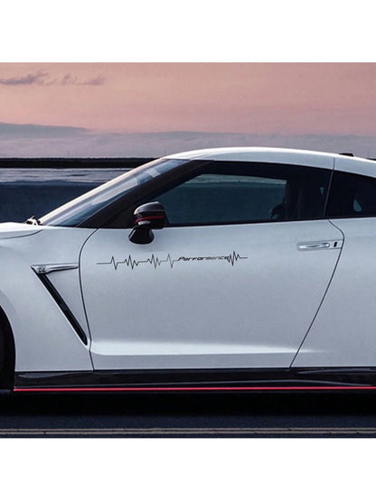 Reflective Performance Heartbeat Line Sticker Car Windshield Windscreen Bumper Hood Decor Decal Auto Vehicle Vinyl Decoration