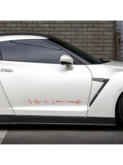 Reflective Performance Heartbeat Line Sticker Car Windshield Windscreen Bumper Hood Decor Decal Auto Vehicle Vinyl Decoration