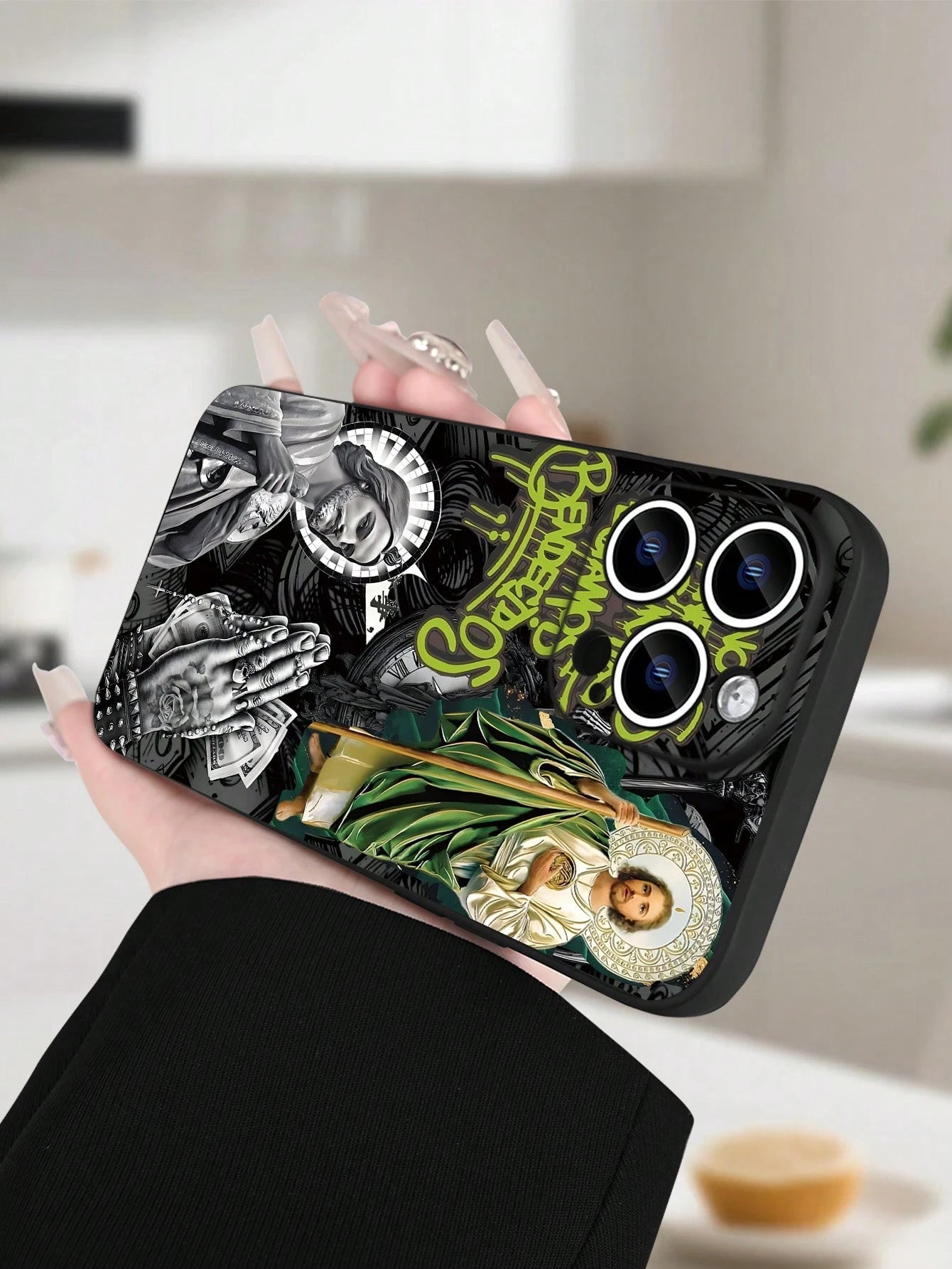 Religious Art Phone Case| Jesus Iconography & Sacred Symbols Design| Soft TPU Shockproof Cover| Classic Straight Edge & Precision Cutouts| For IPhone 16/15/14/13/12/11/X/XS Plus Pro Max