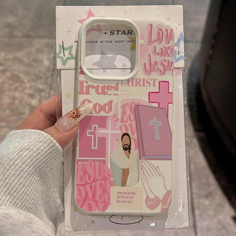 Religious Mythological Figure TPU Material 1pc Religious Icon Soft Sakura Pattern Phone Case Compatible With Iphone 17 Pro Max/17/16 Pro Max/15/13/12/11, S20 FE/A15/S24/A55, Note 11/12/13 Pro, Full-Bo