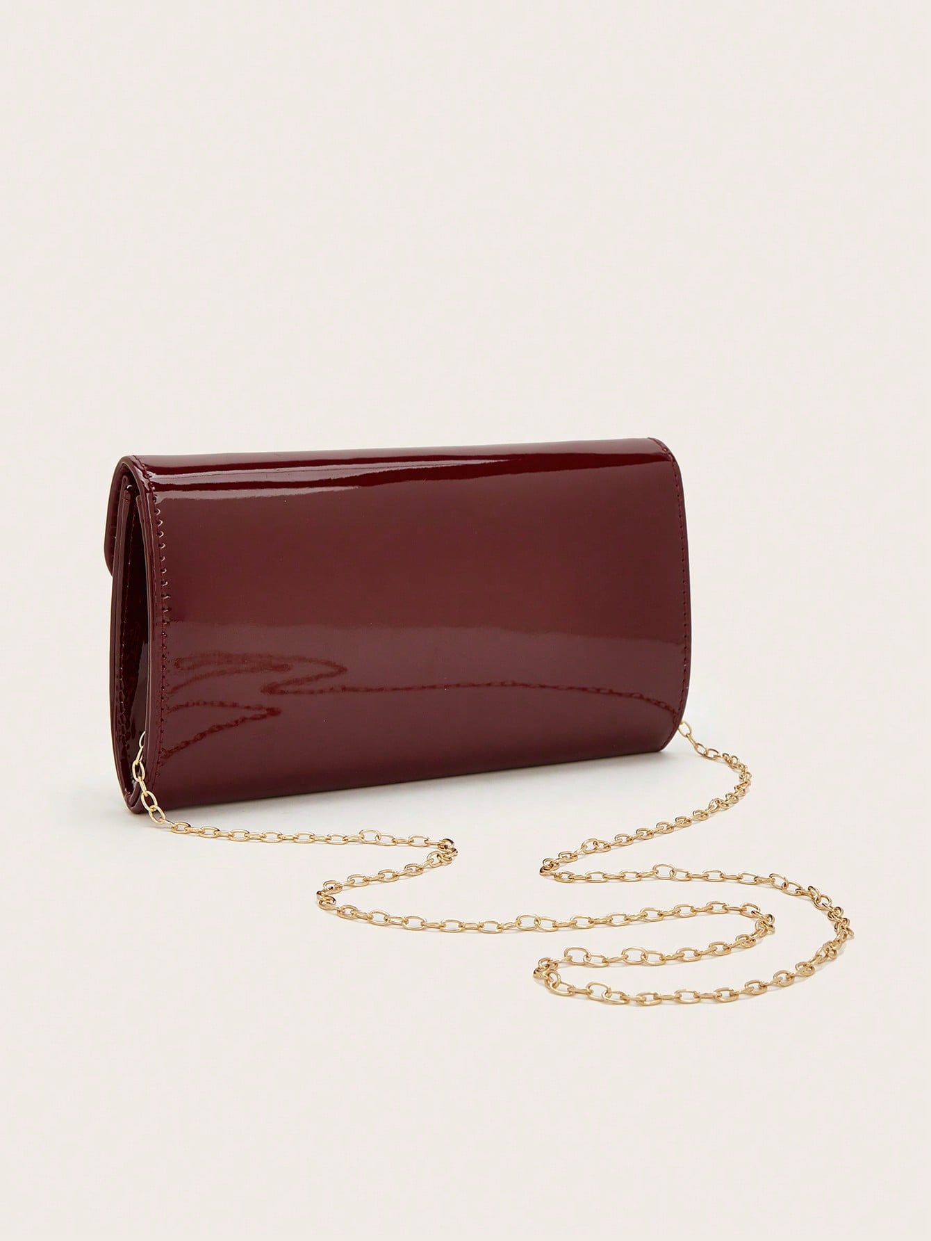 REMANLAND Women's Glossy PU Envelope Clutch Bag, Elegant Evening Handbag, Minimalist Formal Purse For Wedding Party, Date Night & Banquet