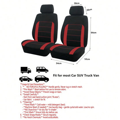 REMAX 2pcs Front Car Seat Covers With Airbag Compatible, Universal Fit Car Seat Cushions, New Design For Women