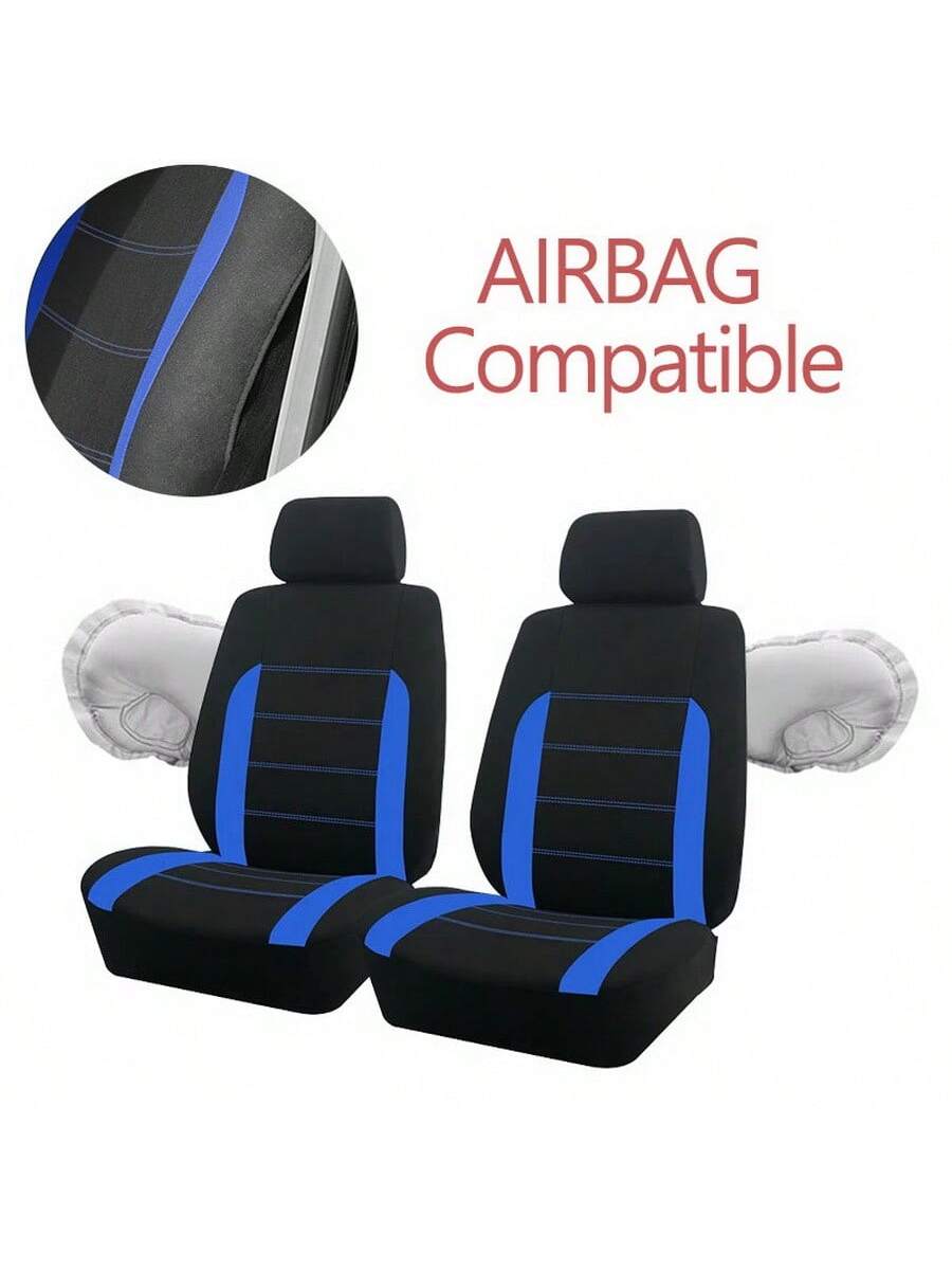 REMAX 2pcs Front Car Seat Covers With Airbag Compatible, Universal Fit Car Seat Cushions, New Design For Women