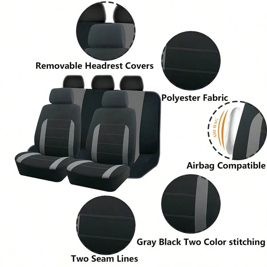 REMAX 2pcs Front Car Seat Covers With Airbag Compatible, Universal Fit Car Seat Cushions, New Design For Women