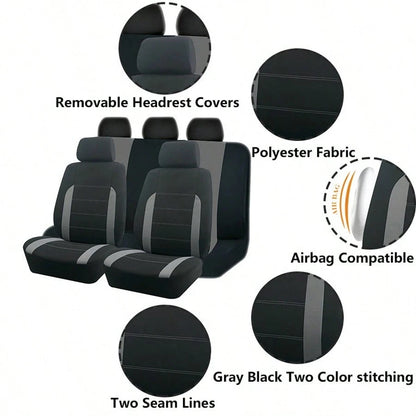 REMAX 2pcs Front Car Seat Covers With Airbag Compatible, Universal Fit Car Seat Cushions, New Design For Women