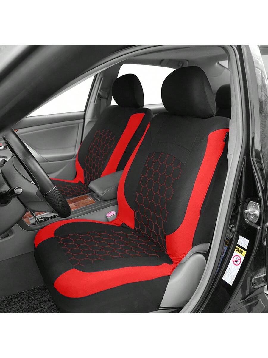 REMAX 9pcs Car Seat Covers Set, Compatible With Airbags, Universal Fit Seat Cushions, Auto Accessories, New Football Quilted Design, For Women, Full Car Seat Cover Set