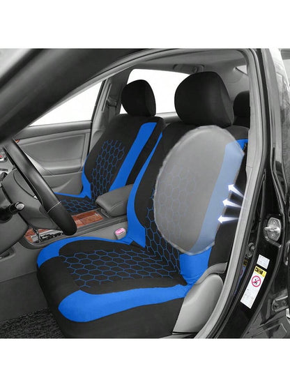 REMAX 9pcs Car Seat Covers Set, Compatible With Airbags, Universal Fit Seat Cushions, Auto Accessories, New Football Quilted Design, For Women, Full Car Seat Cover Set