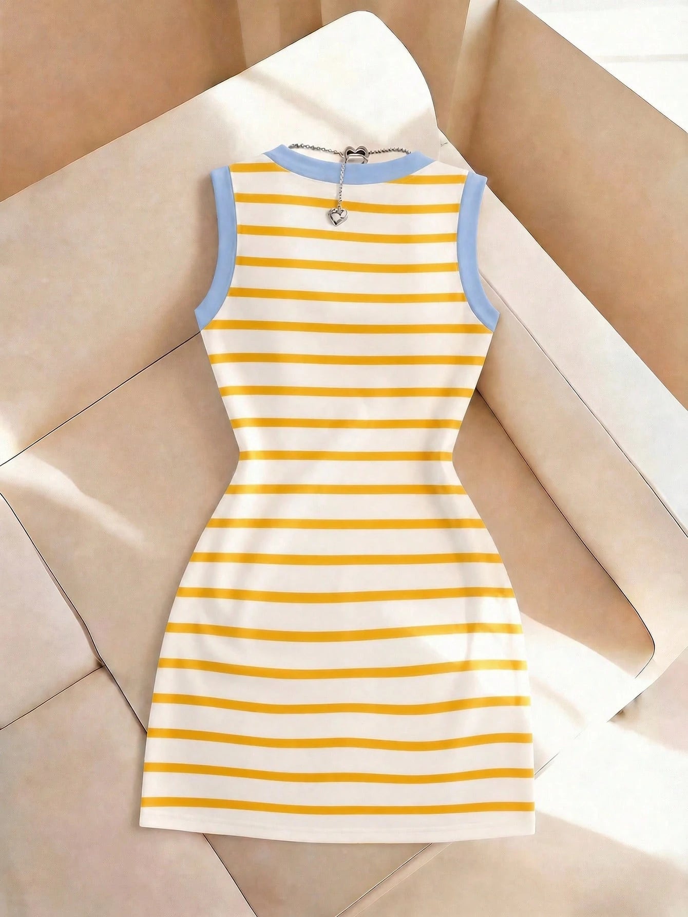Resyla New Fashion Versatile Striped Print Camisole Dress For Women