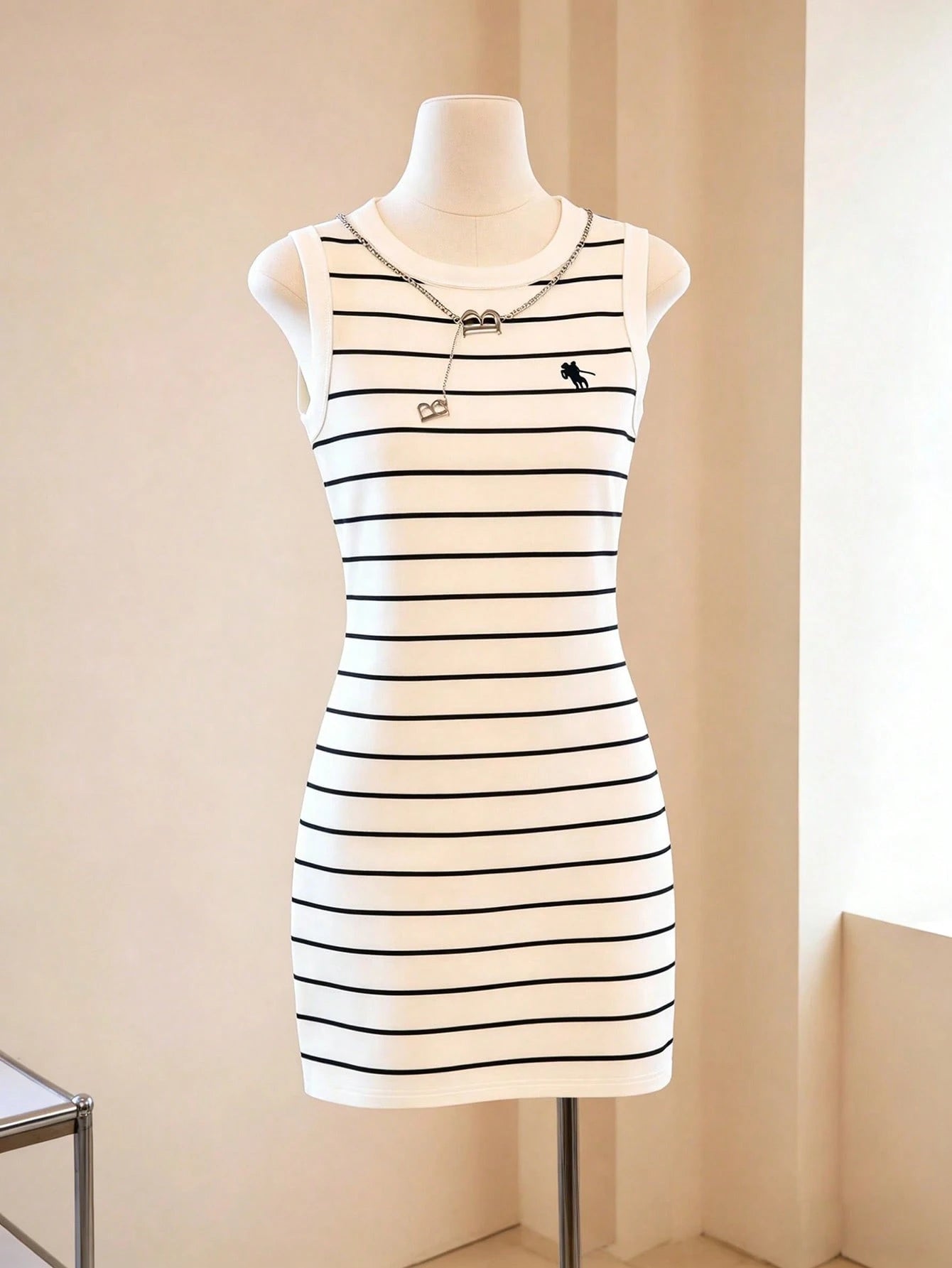 Resyla New Fashion Versatile Striped Print Camisole Dress For Women