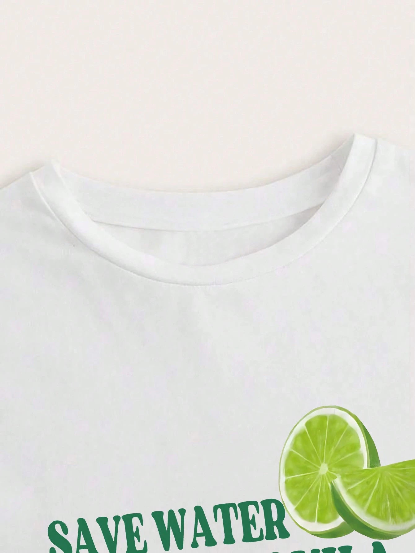 Resyla White Summer Casual Graphic Streetwear Vacation Holiday Lively Lemon & Letter Printed T-Shirt Women,Regular Fit SAVE WATER DRINK TEQUILA Tees Tops