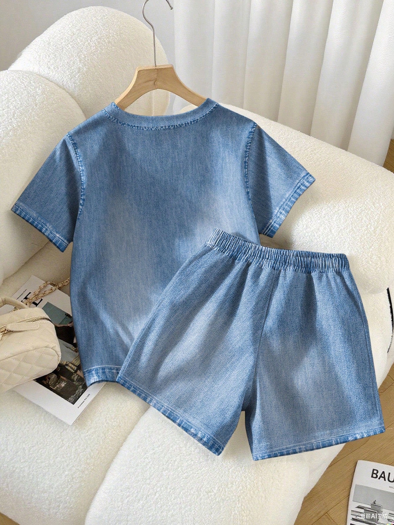 Resyla Women's 2-Piece Set, Round Neck Short Sleeve T-Shirt And Shorts, Loose Fit Casual Outfit, Suitable For Daily Wear And Date Occasions, Summer Women's Clothing Set, Latest Women's Apparel