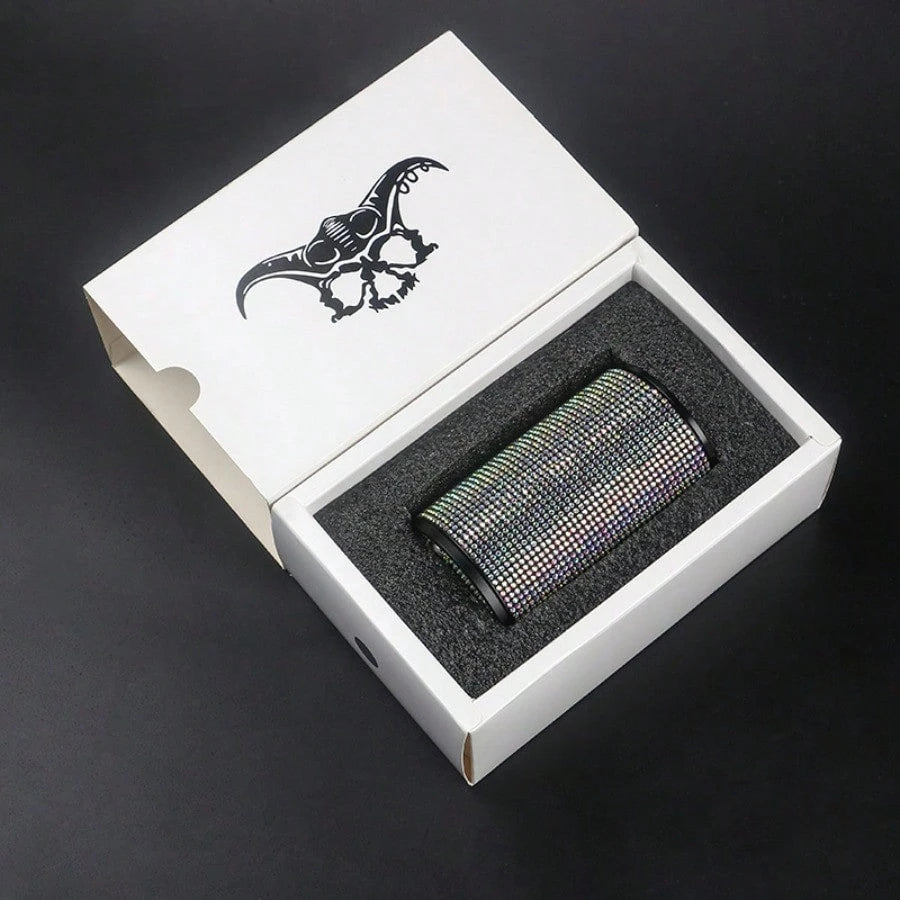Rhinestone Alloy Car Ashtray, Creative Fireproof Auto Ash Tray With Lid & Universal Car Interior Accessories