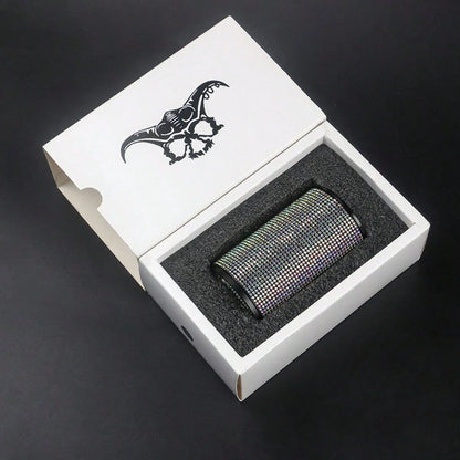 Rhinestone Alloy Car Ashtray, Creative Fireproof Auto Ash Tray With Lid & Universal Car Interior Accessories