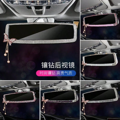 Rhinestone Butterfly Rearview Mirror Pendant, Car Interior Decor & Creative Auto Accessories