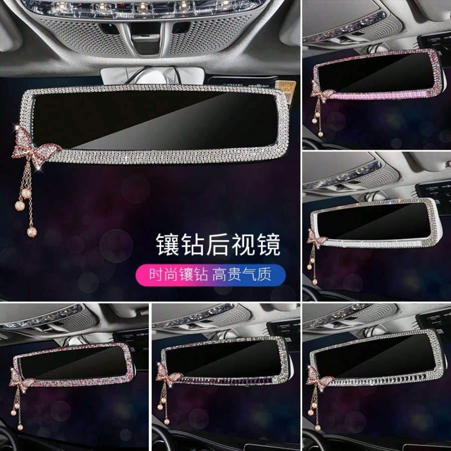 Rhinestone Butterfly Rearview Mirror Pendant, Car Interior Decor & Creative Auto Accessories
