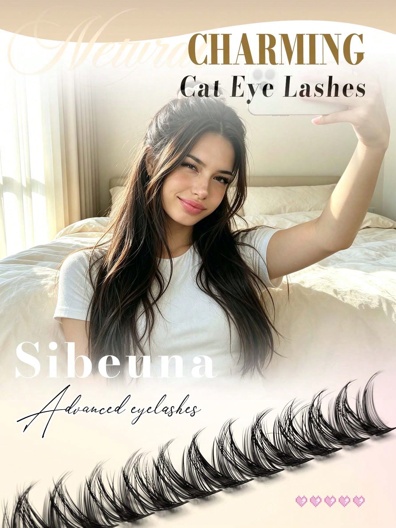 Rikuaild 156PCS DIY Cat Eye Eyelash Fairy Eyelash Wispy Lashes Cluster Spiky Personal Eyelash 10-18mm DIY Eyelash Pack Beginner-Friendly