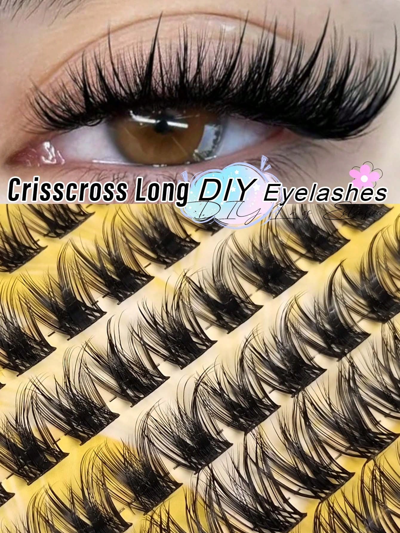 Rikuaild 156PCS DIY Cat Eye Eyelash Fairy Eyelash Wispy Lashes Cluster Spiky Personal Eyelash 10-18mm DIY Eyelash Pack Beginner-Friendly
