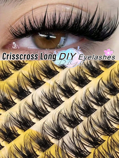 Rikuaild 156PCS DIY Cat Eye Eyelash Fairy Eyelash Wispy Lashes Cluster Spiky Personal Eyelash 10-18mm DIY Eyelash Pack Beginner-Friendly