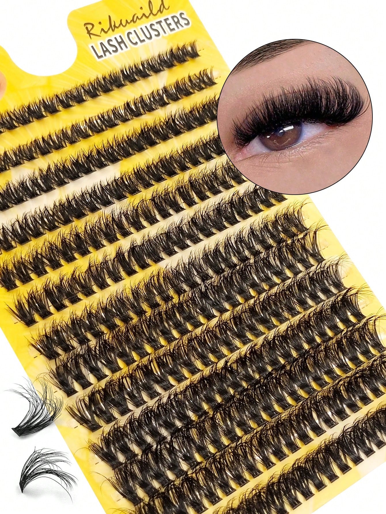 Rikuaild 156PCS DIY Cat Eye Eyelash Fairy Eyelash Wispy Lashes Cluster Spiky Personal Eyelash 10-18mm DIY Eyelash Pack Beginner-Friendly