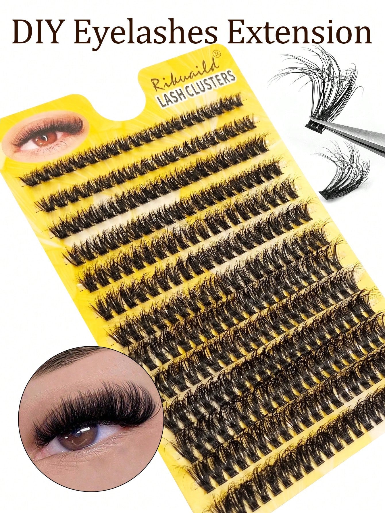 Rikuaild 156PCS DIY Cat Eye Eyelash Fairy Eyelash Wispy Lashes Cluster Spiky Personal Eyelash 10-18mm DIY Eyelash Pack Beginner-Friendly