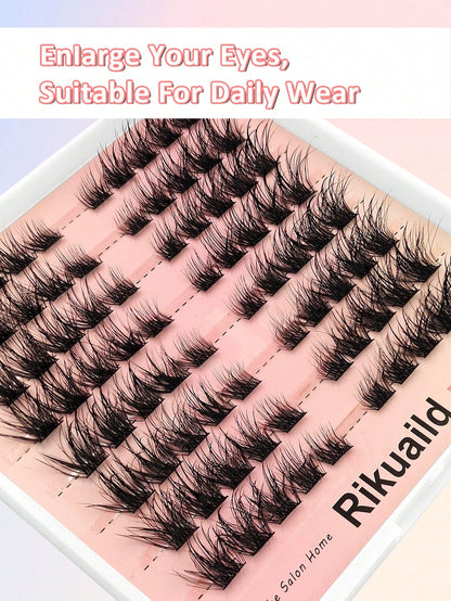 Rikuaild 80pcs/Pack Single Strand Moisturizing Eyelashes, D Curl Fluffy Faux Mink Lashes, Eyelash Extension, Moisturizing Effect, Cartoon Lashes, Natural Makeup Look, DIY Cosplay & Daily Charm Lash Cl
