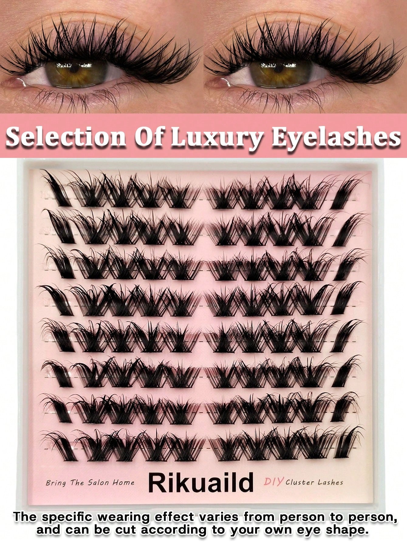 Rikuaild 80pcs/Pack Single Strand Moisturizing Eyelashes, D Curl Fluffy Faux Mink Lashes, Eyelash Extension, Moisturizing Effect, Cartoon Lashes, Natural Makeup Look, DIY Cosplay & Daily Charm Lash Cl