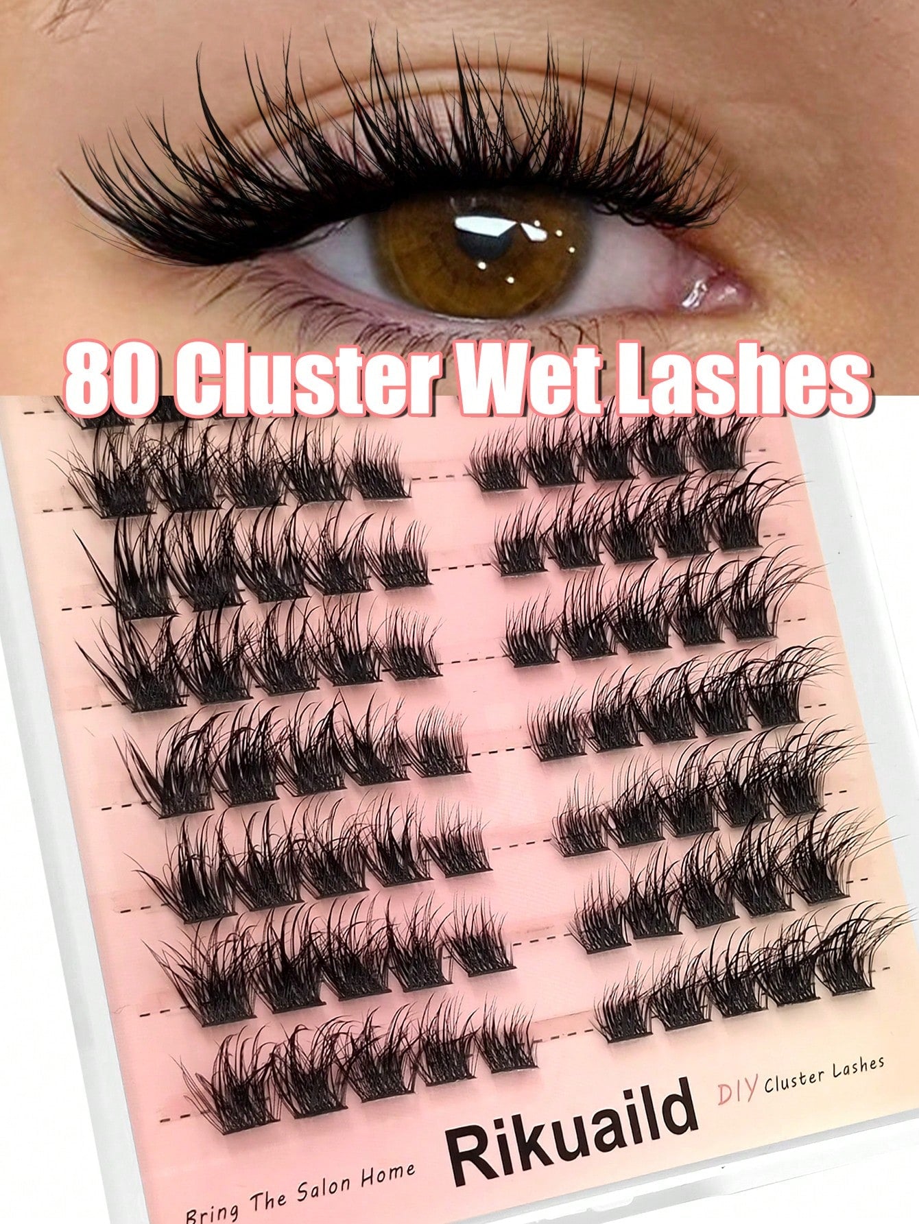 Rikuaild 80pcs/Pack Single Strand Moisturizing Eyelashes, D Curl Fluffy Faux Mink Lashes, Eyelash Extension, Moisturizing Effect, Cartoon Lashes, Natural Makeup Look, DIY Cosplay & Daily Charm Lash Cl