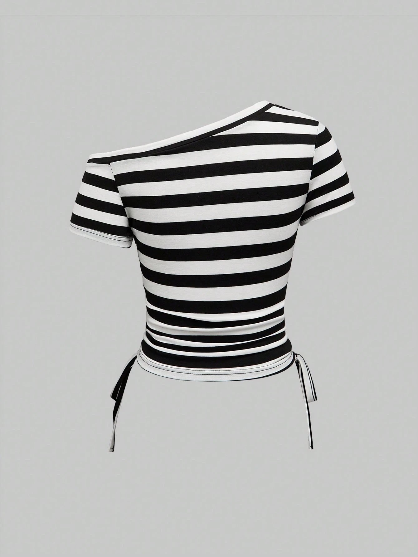 ROMWE Avant Spring/Summer Y2K Kpop Style Colorful Striped Contrast Patchwork T-Shirt