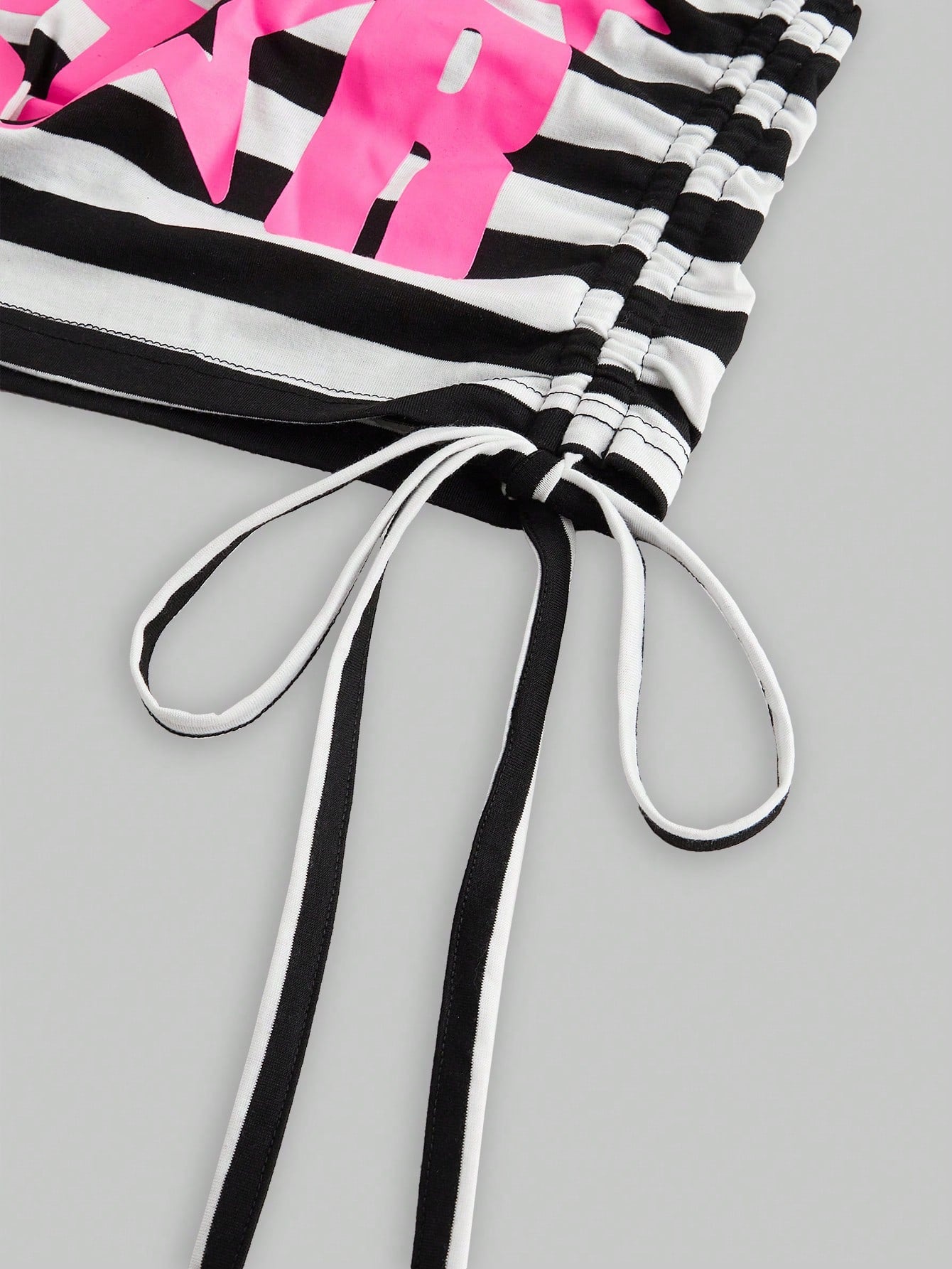 ROMWE Avant Spring/Summer Y2K Kpop Style Colorful Striped Contrast Patchwork T-Shirt
