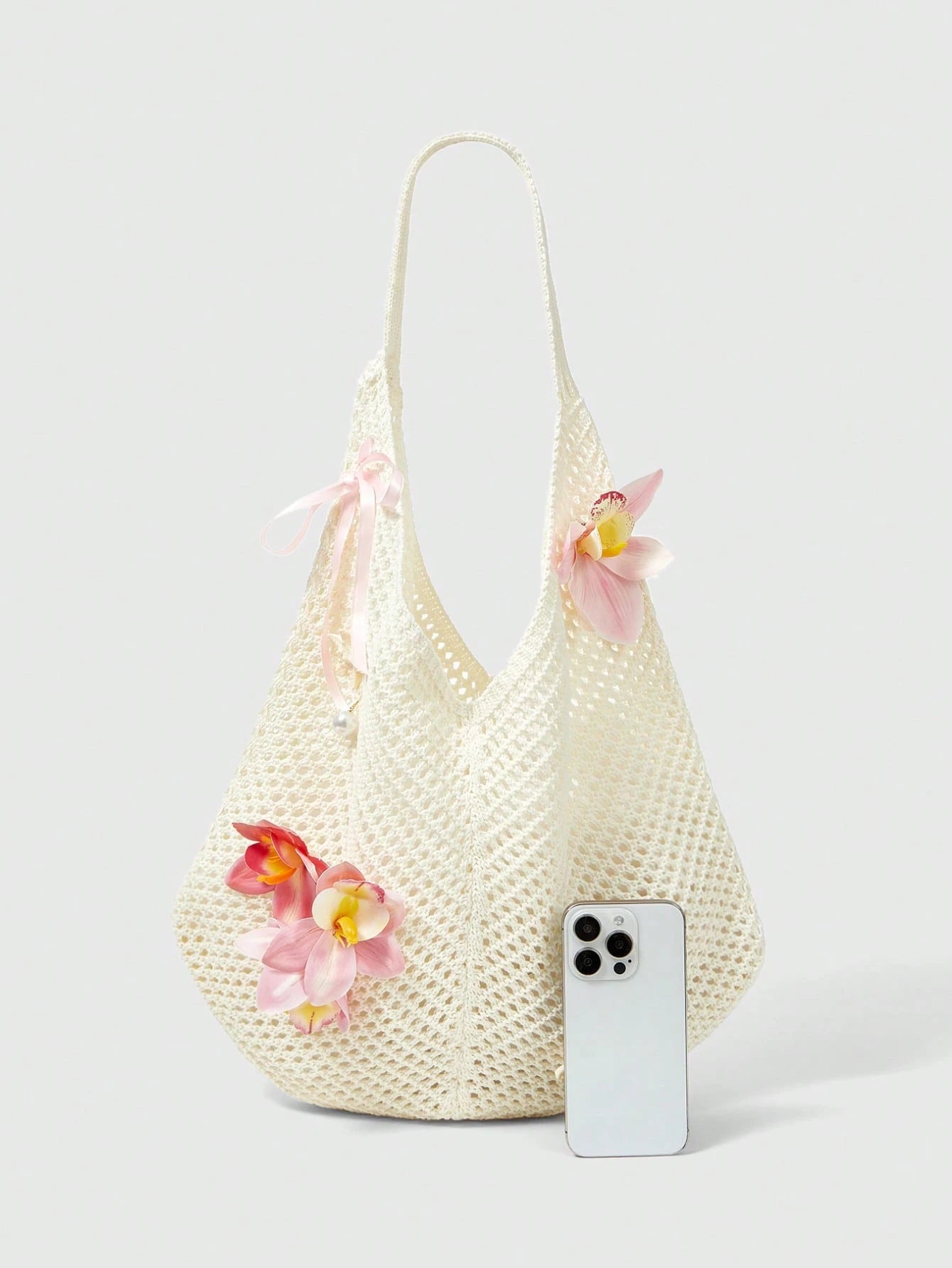 ROMWE Fairycore 1 Set Beige Woven Beach Tote Bag & Accessories, Fashionable Personalized Beach Resort Style Women Tote Bag