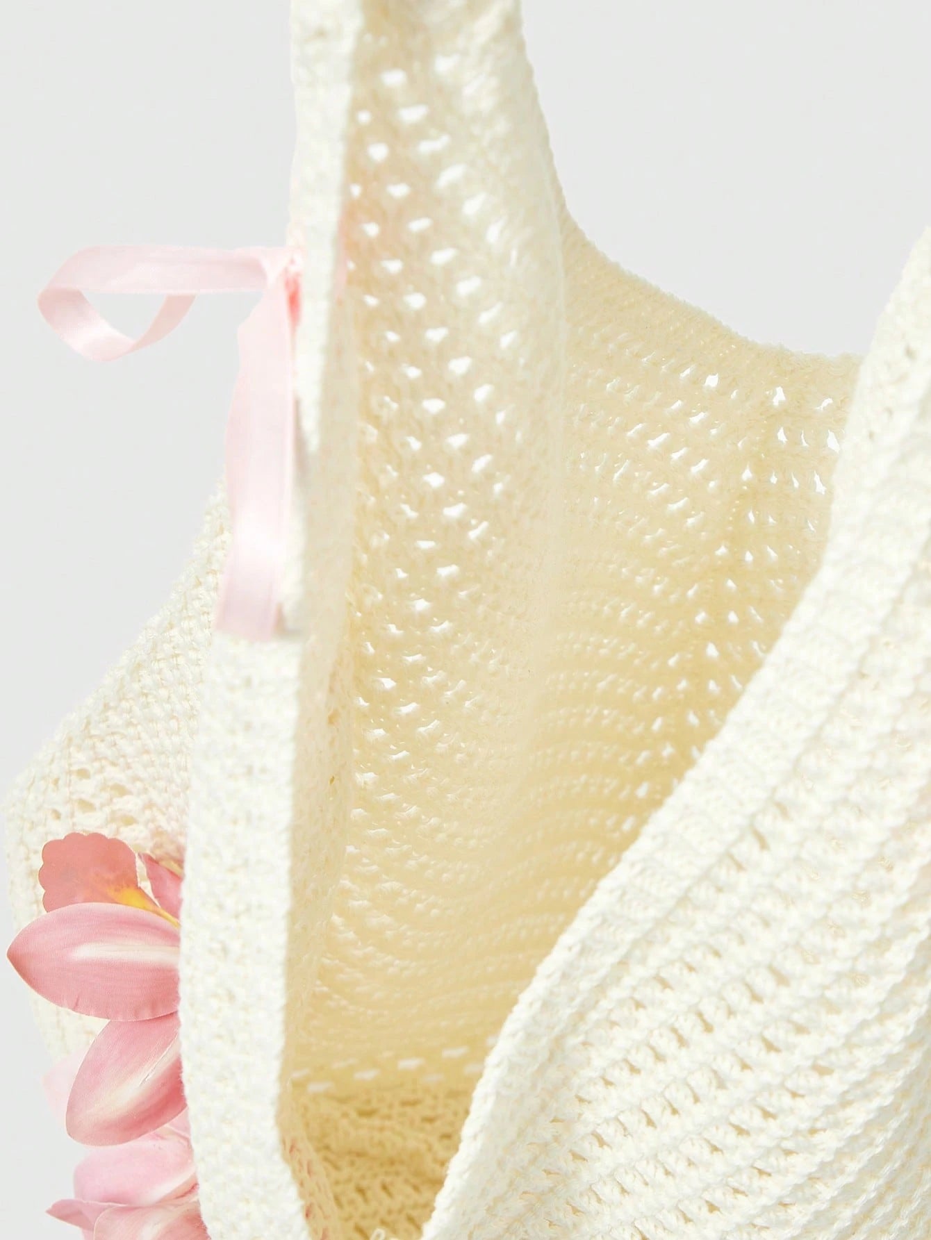 ROMWE Fairycore 1 Set Beige Woven Beach Tote Bag & Accessories, Fashionable Personalized Beach Resort Style Women Tote Bag