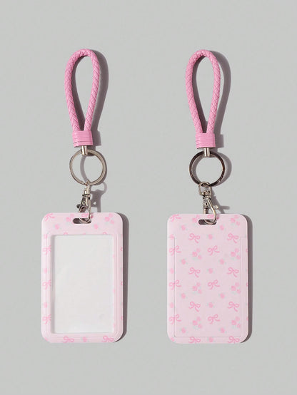ROMWE Kawaii 1 Cute Polka Dot Slider Card Holder Visual ID Card Bank Card Storage Cabinet Tool