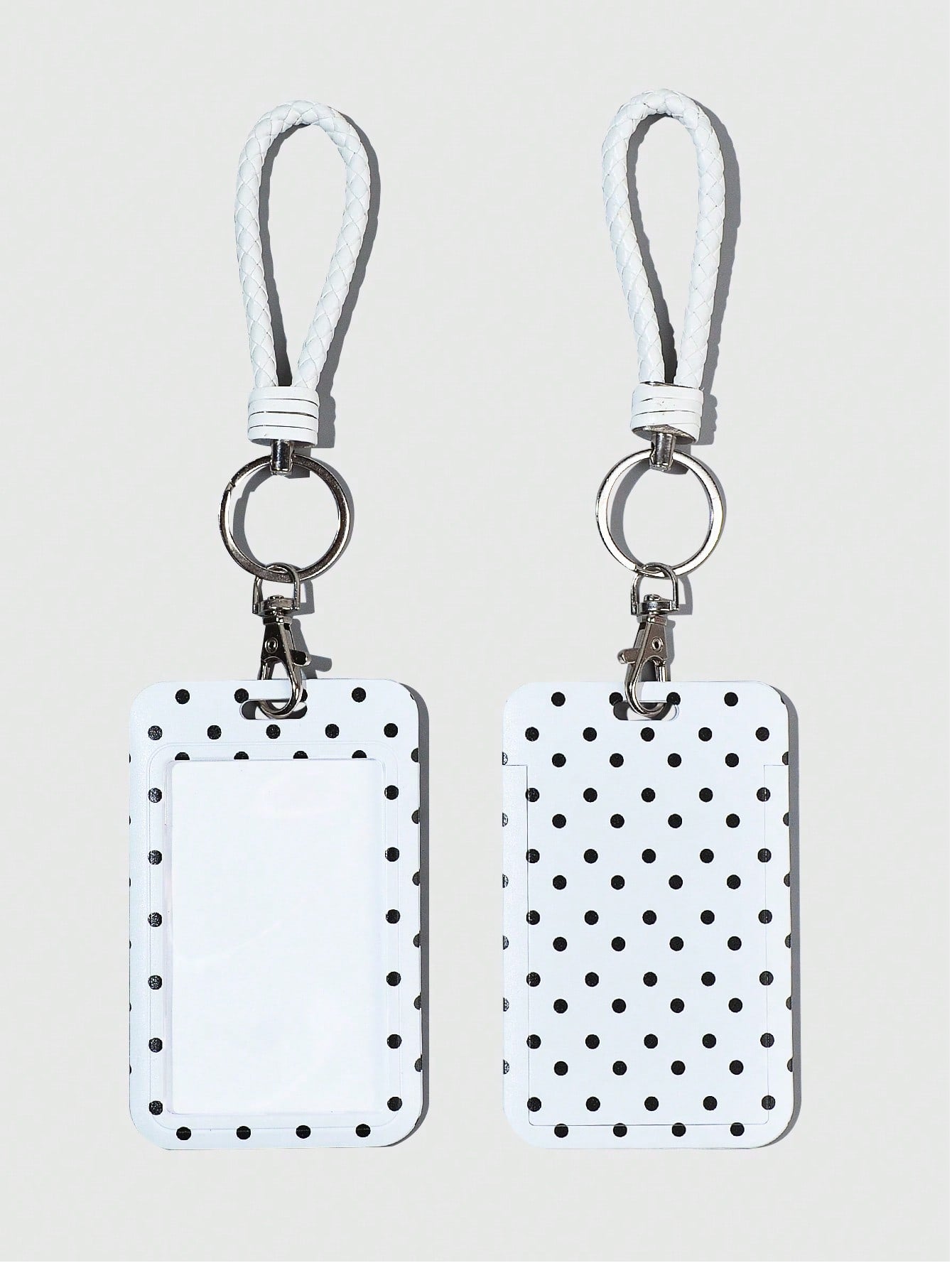 ROMWE Kawaii 1 Cute Polka Dot Slider Card Holder Visual ID Card Bank Card Storage Cabinet Tool