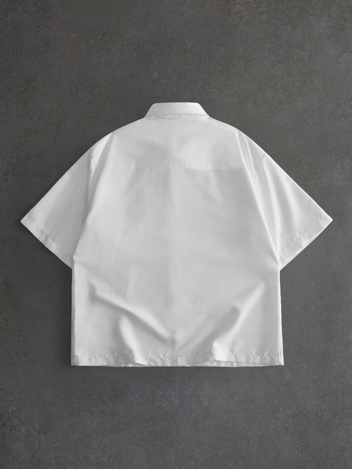 ROMWE MEN Men's Short Sleeve Deconstructed Design Casual Shirt